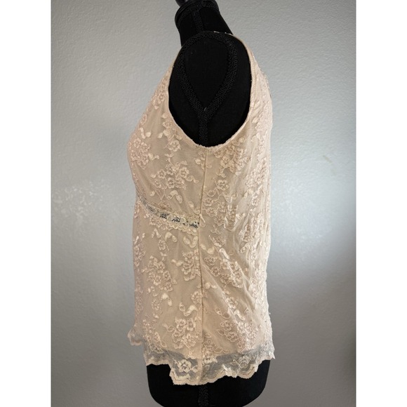 Worthington Top Y2K Beige Lace Whimsigoth Ruffled Fairy‎ Grunge Size Large - Picture 7 of 7